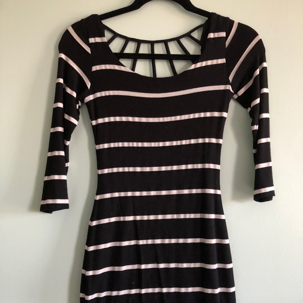 Striped body con dress